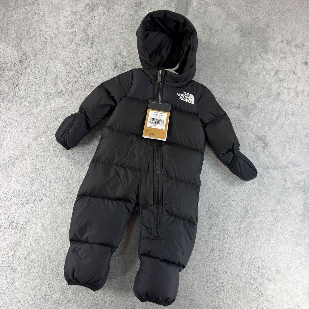 The North Face Baby Nuptse One Piece 3-6M Black NWT Down Puffer Snowsuit